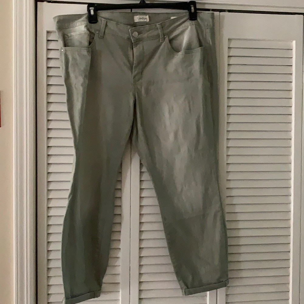 Sage brushed cotton jeans